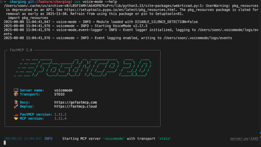 Voice Mode 정상 실행