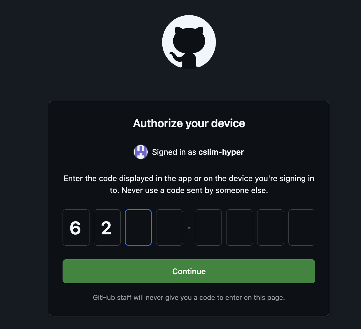 GitHub 디바이스 인증